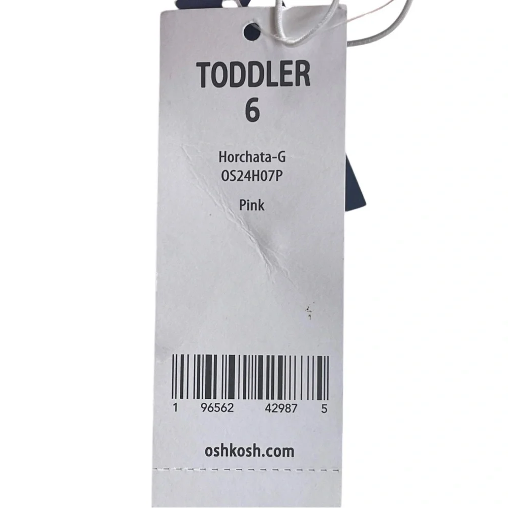 OshKosh B'Gosh Toddler Girl's Size 6 Horchata Hook and Loop Sandal Pink New Tags